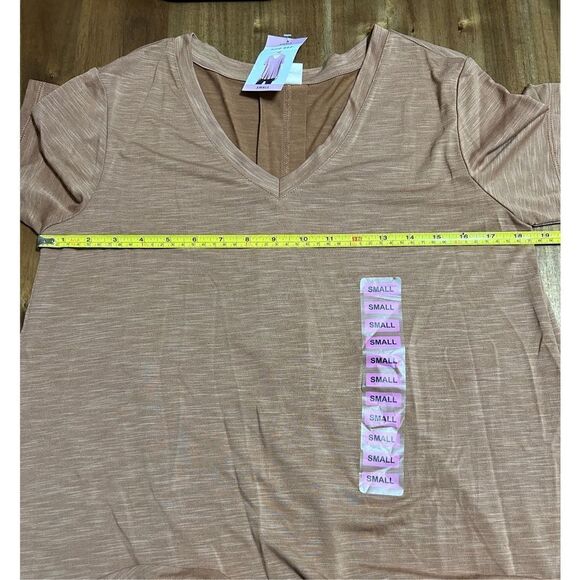 Mod Ref Women's Heathered Shirt V-Neck High-Low Hem Top Size Small Rust - Picture 5 of 6